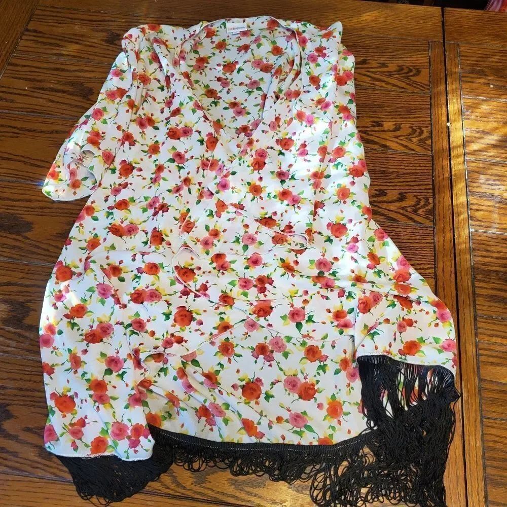 Lularoe rose monroe fringe coverup sz small